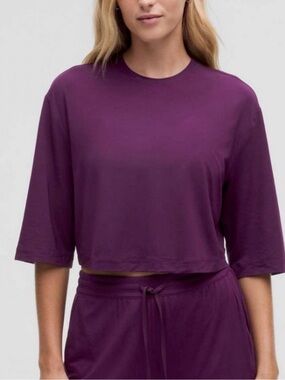 lululemon athletica Plum Purple Cropped Tee